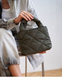 Женская сумка «Кира» оливковый кубик