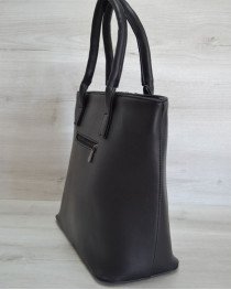 Сумка жіноча класична 15002 чорна зі вставкою блискітки