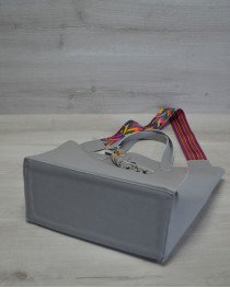 Модна жіноча сумка 23307 набір два в одному сірий