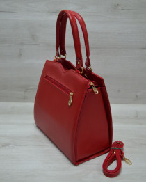 Жіноча сумка «Трикутник» червоний крокодил
