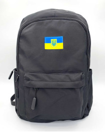 Большой тканевый рюкзак с нашивкой черній