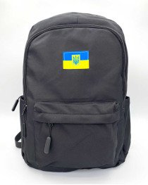 Великий тканевий рюкзак с нашивкою чорний