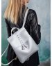 Рюкзак сумка з кіскою срібного кольору