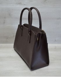 Стильная модная женская сумка «Кисточка» (коричневый крокодил лаковый) 