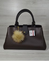 Женская сумка «Альба» коричневая с черным