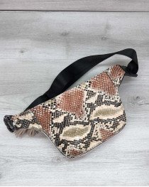 Сумка на пояс женская «Элен» бежевая