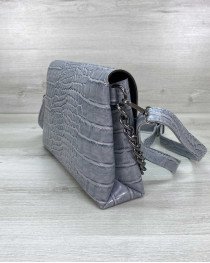 Сумка клатч «Келли» серо-голубая 