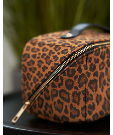Кожаная женская косметичка «Паула» леопард
