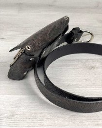 Сумка на пояс женская «Айлин» коричнево-черная 