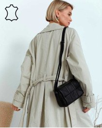 Шкіряна жіноча сумка «Діна» чорна