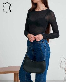 Кожаная женская сумка «Бланка» черная