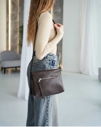 Сумка кожаная  женская «Asuna» оптом, коричневая