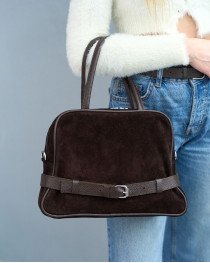 Замшева жіноча сумка «Dakota» шоколадна