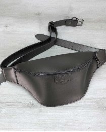 Сумка бананка жіноча «Tery» срібло