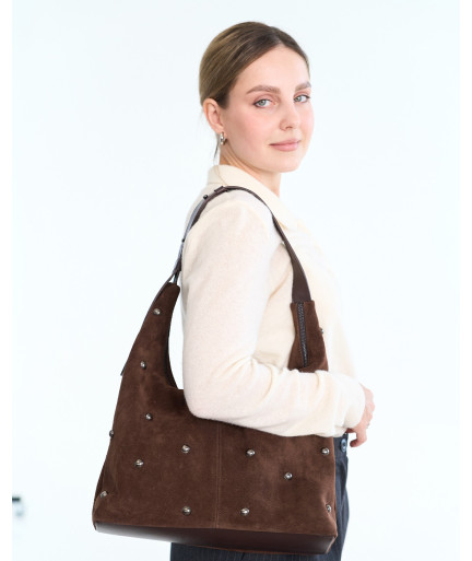 Жіноча замшева сумка Adi шоколадна