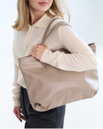 Женская кожаная сумка Benita бежевая, K71609 опт