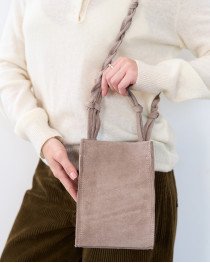 Женская замшевая сумка «Megan» бежевая, К76359 опт