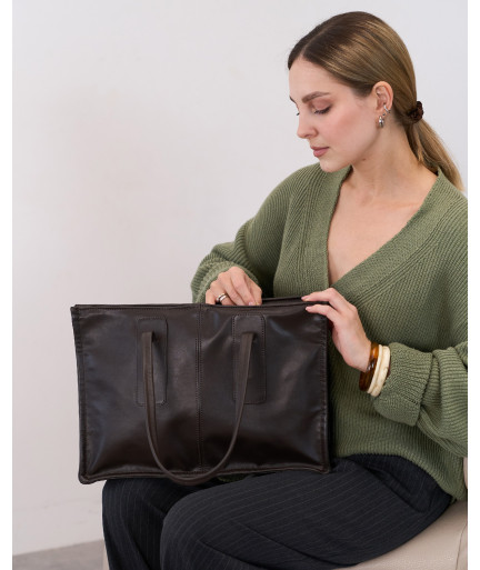 Женская коженая сумка Magnolia шоколадная
