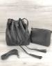 Молодіжна сумка жіноча Люверс сіра нікель
