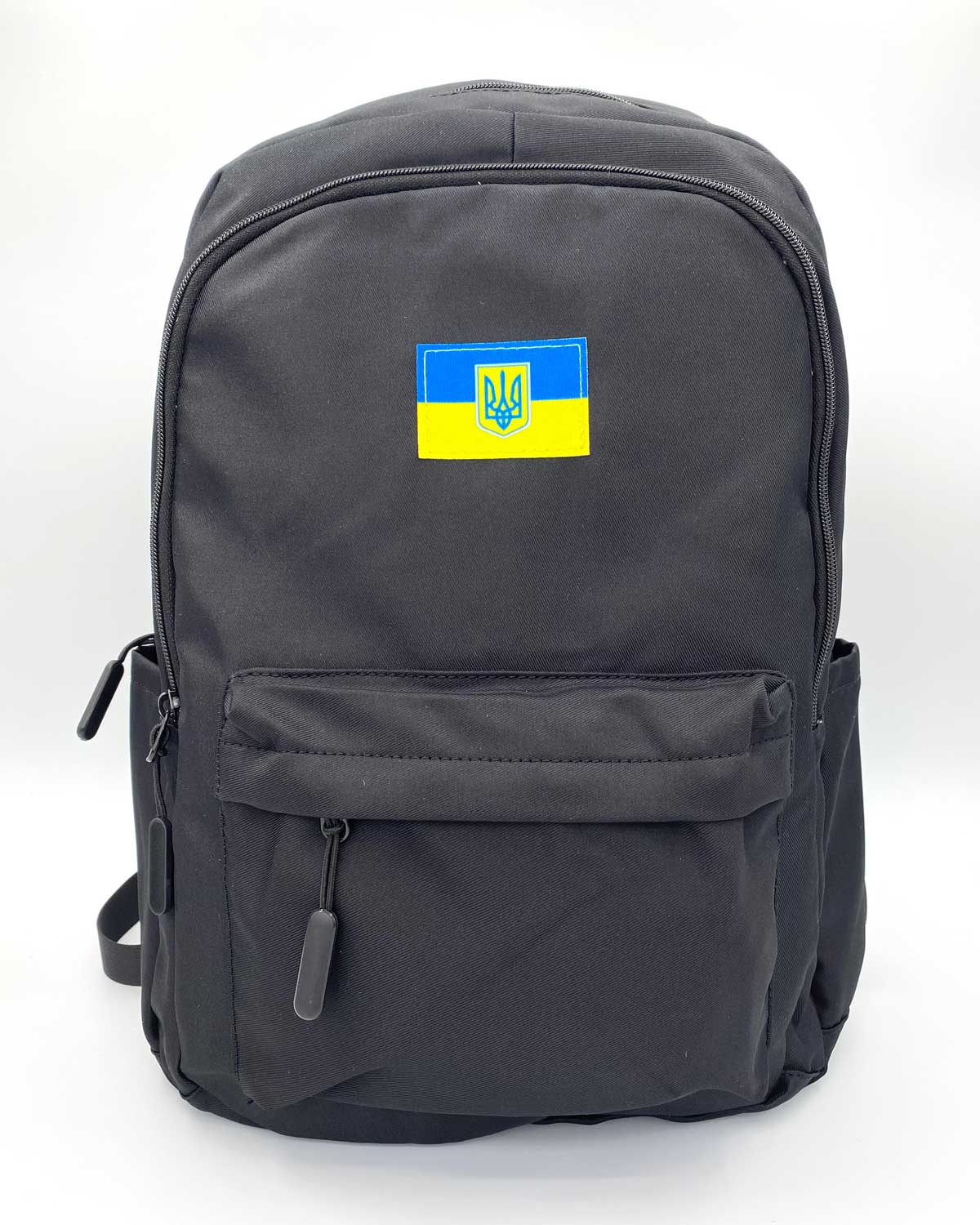 Великий тканевий рюкзак с нашивкою чорний